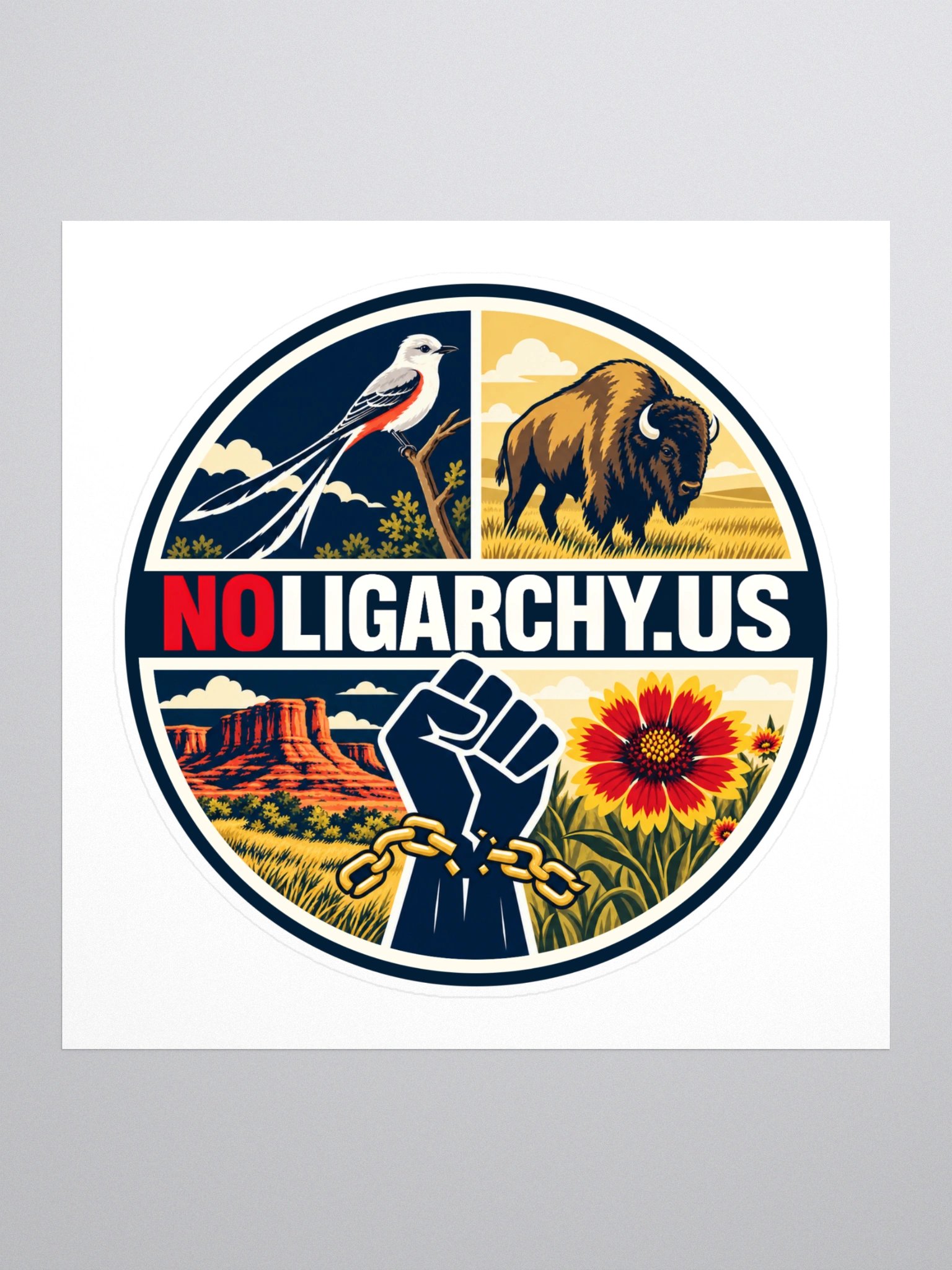 Oklahoma NOLIGARCHY.US sticker product image (1)