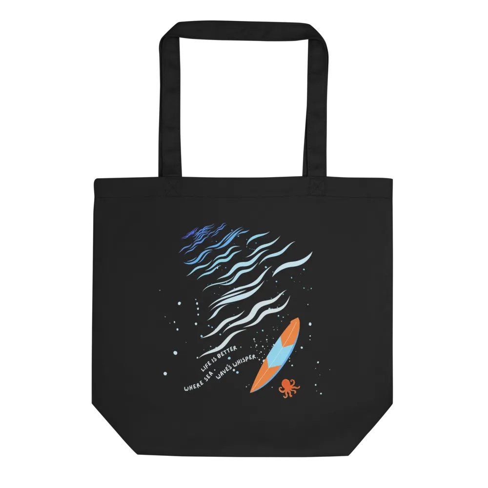Life Is Better Where Sea Waves Whisper Eco-Friendly Tote Bag ( Side -Sea- ) product image (1)
