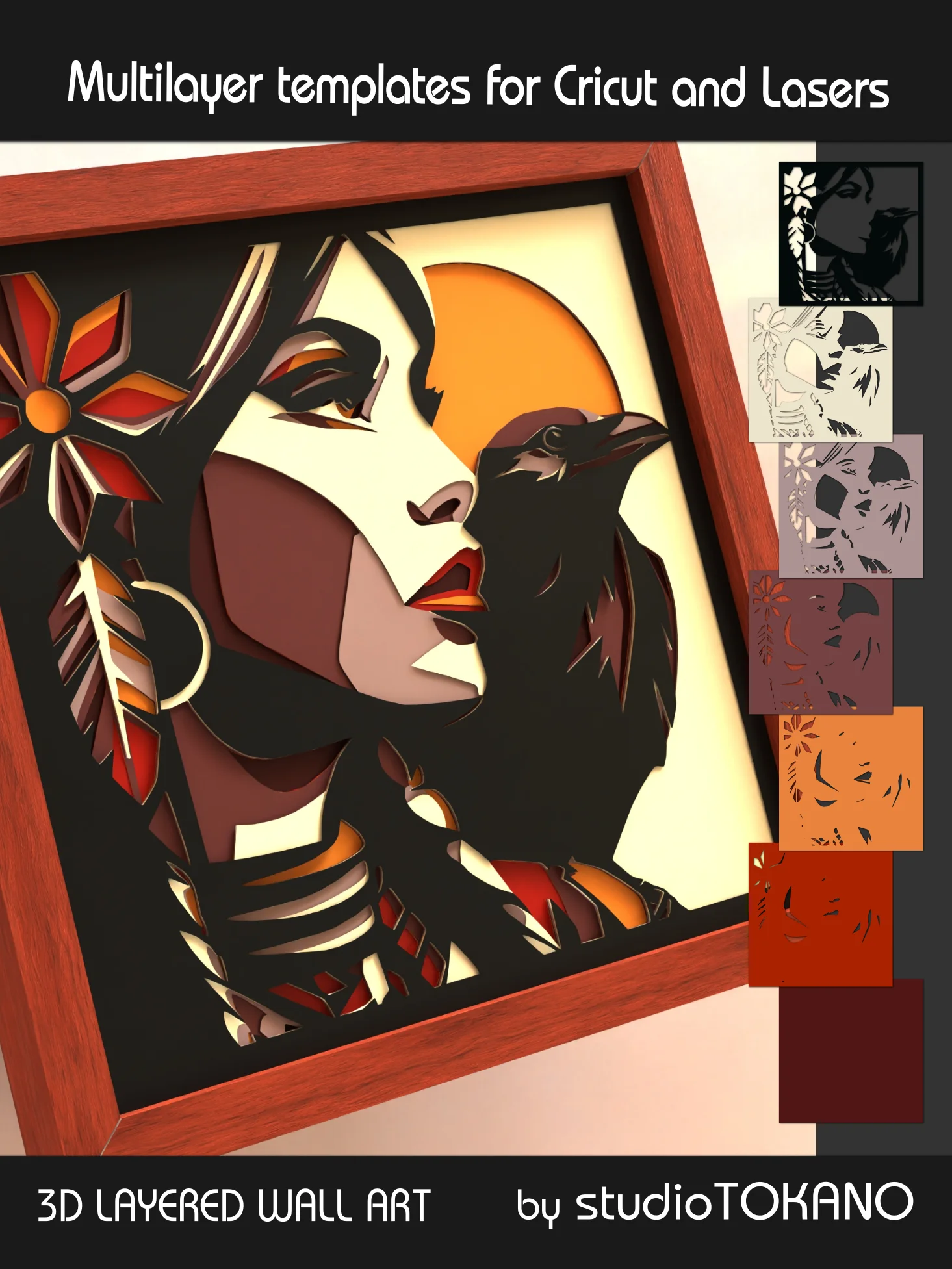 Raven Girl 3D layered svg for Cricut product image (7)