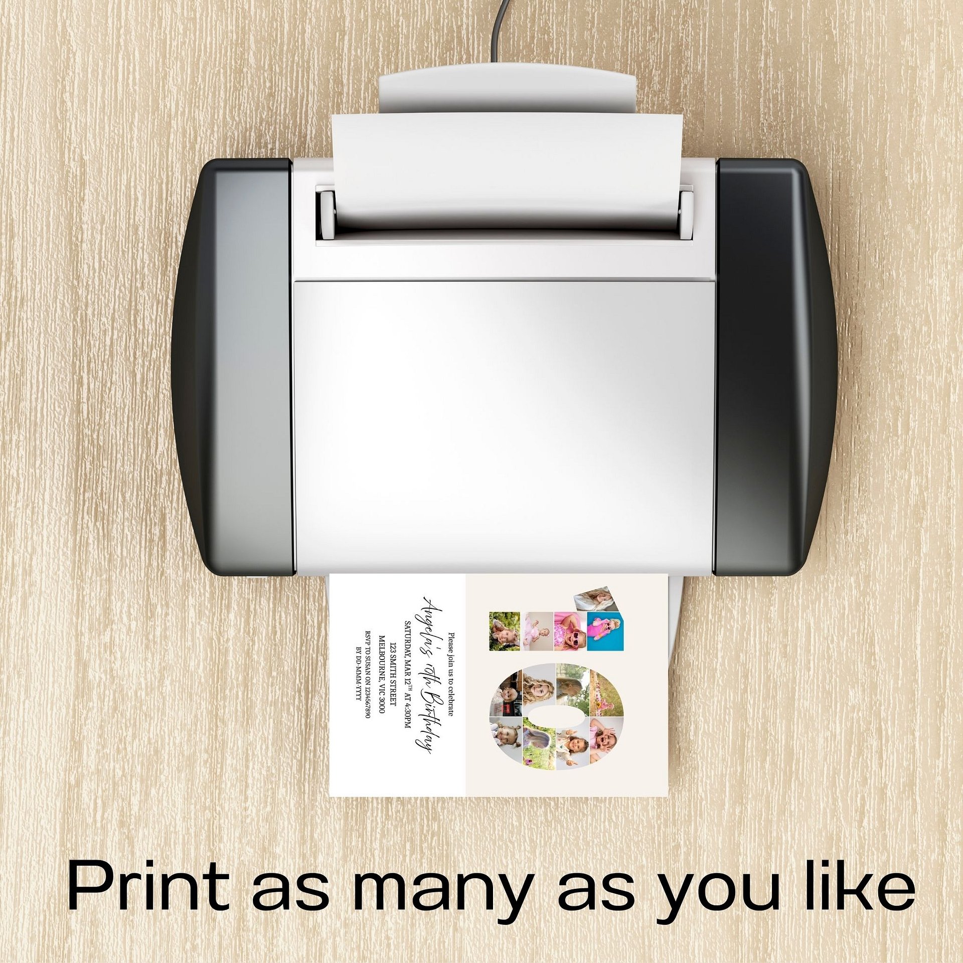 10th Birthday Photo Collage Editable Invitation Template product image (9)