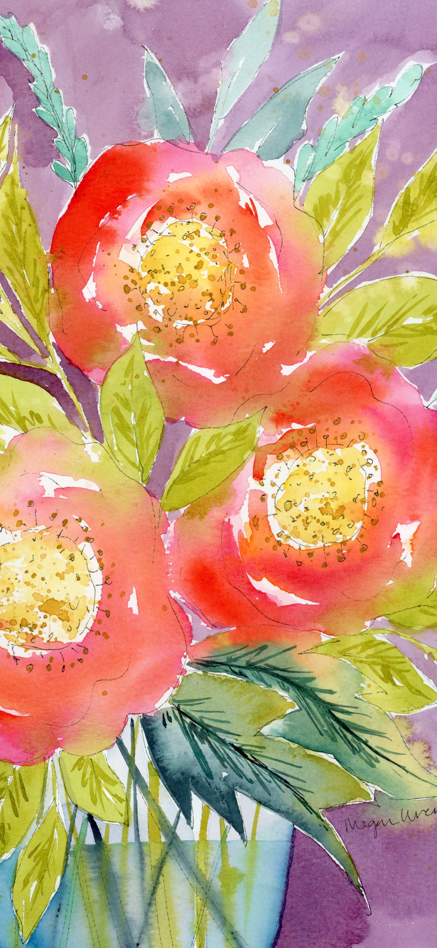 Bloom Bundle - 5 Original Watercolor Phone Wallpapers product image (5)