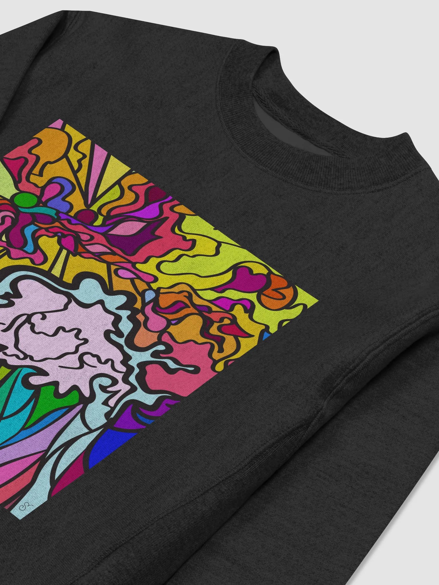 Vibrant Swirls Cotton Max Sweatshirt - Wave at Sunset product image (3)