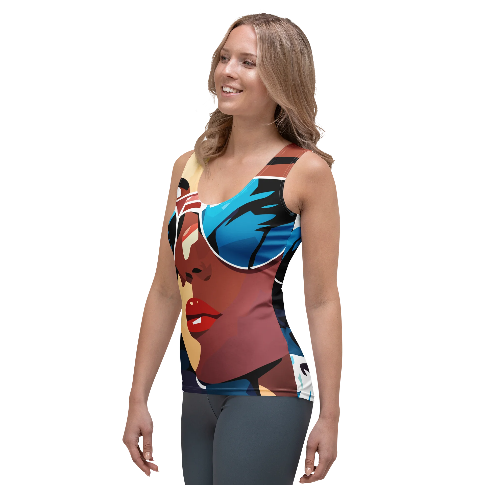 Caribbean Apples - Cool Caribbean Summer Retro | Form-Fitting Women's Tank Top product image (6)