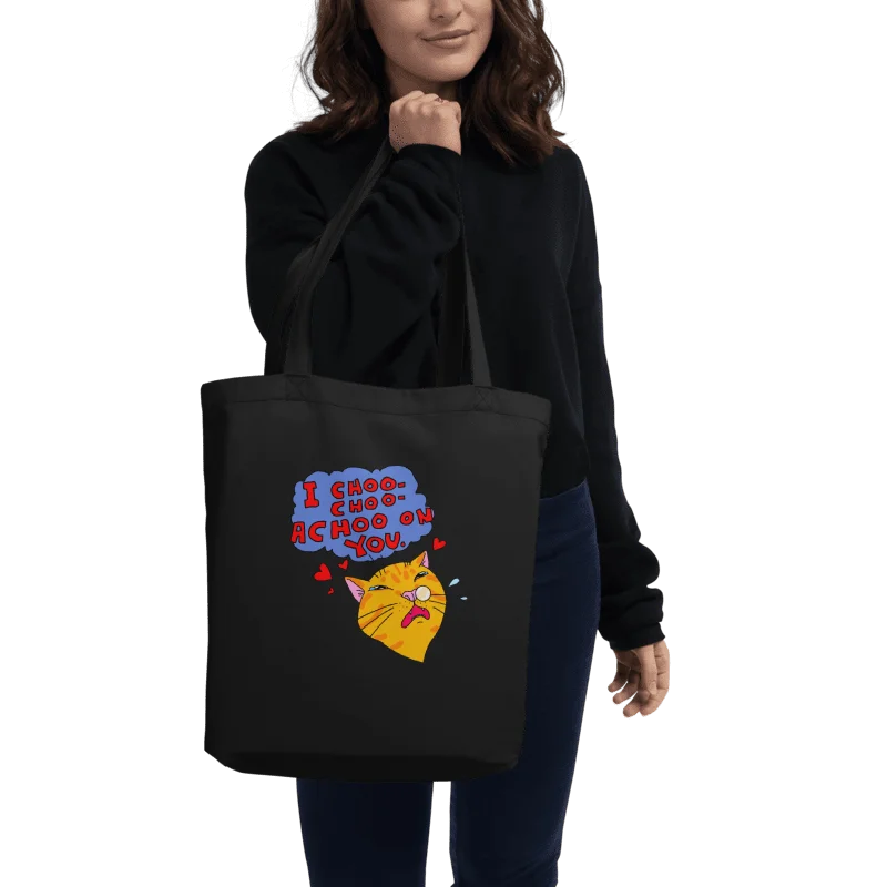 Achoo on You Orange Cat Totebag / Black-Oyster product image (8)