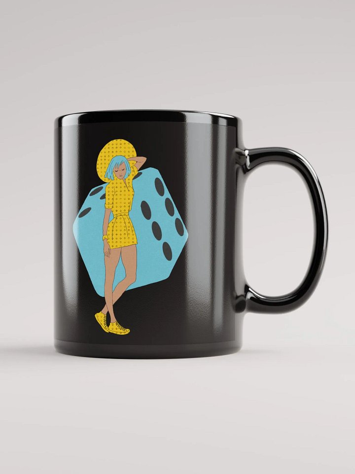 Dice Girl - Black Glossy Mug product image (1)