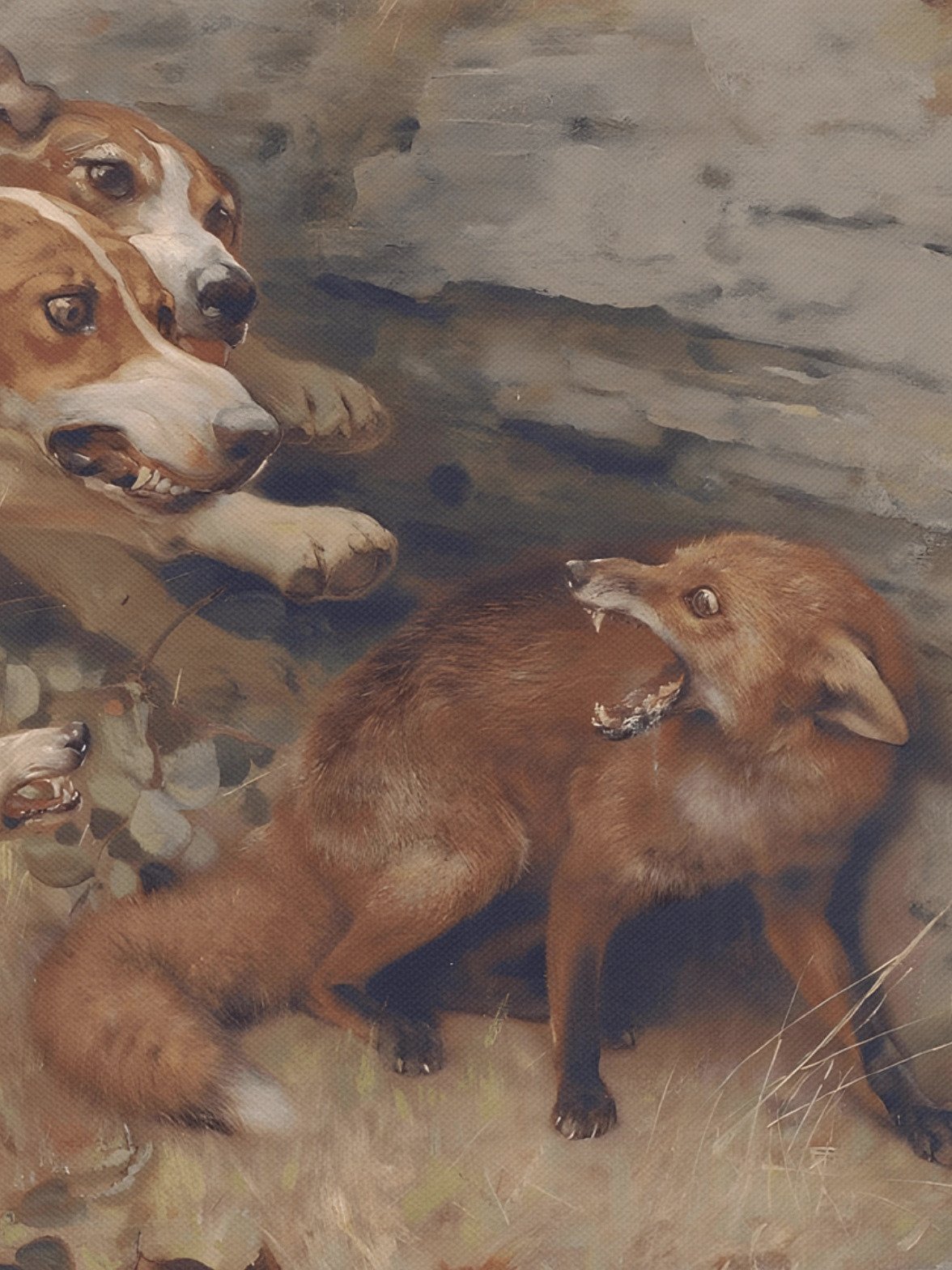 Antique English Fox Hunting Decor Canvas Print product image (32)