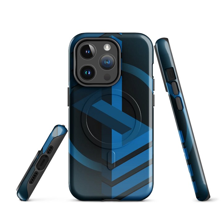 Blue Logo on Black iPhone MagSafe Tough Case product image (1)