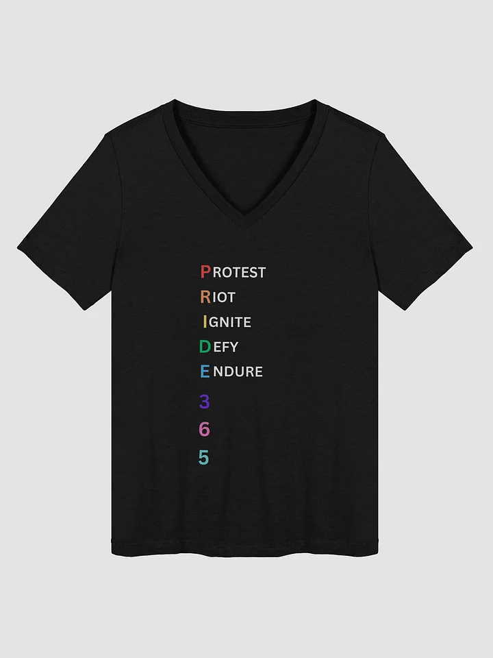 Pride 365 (protest, riot, ignite, endure) Relaxed V-Neck Tee product image (4)