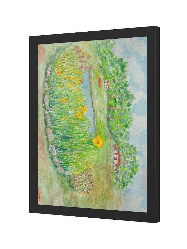 Two Farm Houses Behind Round Pond product image (2)