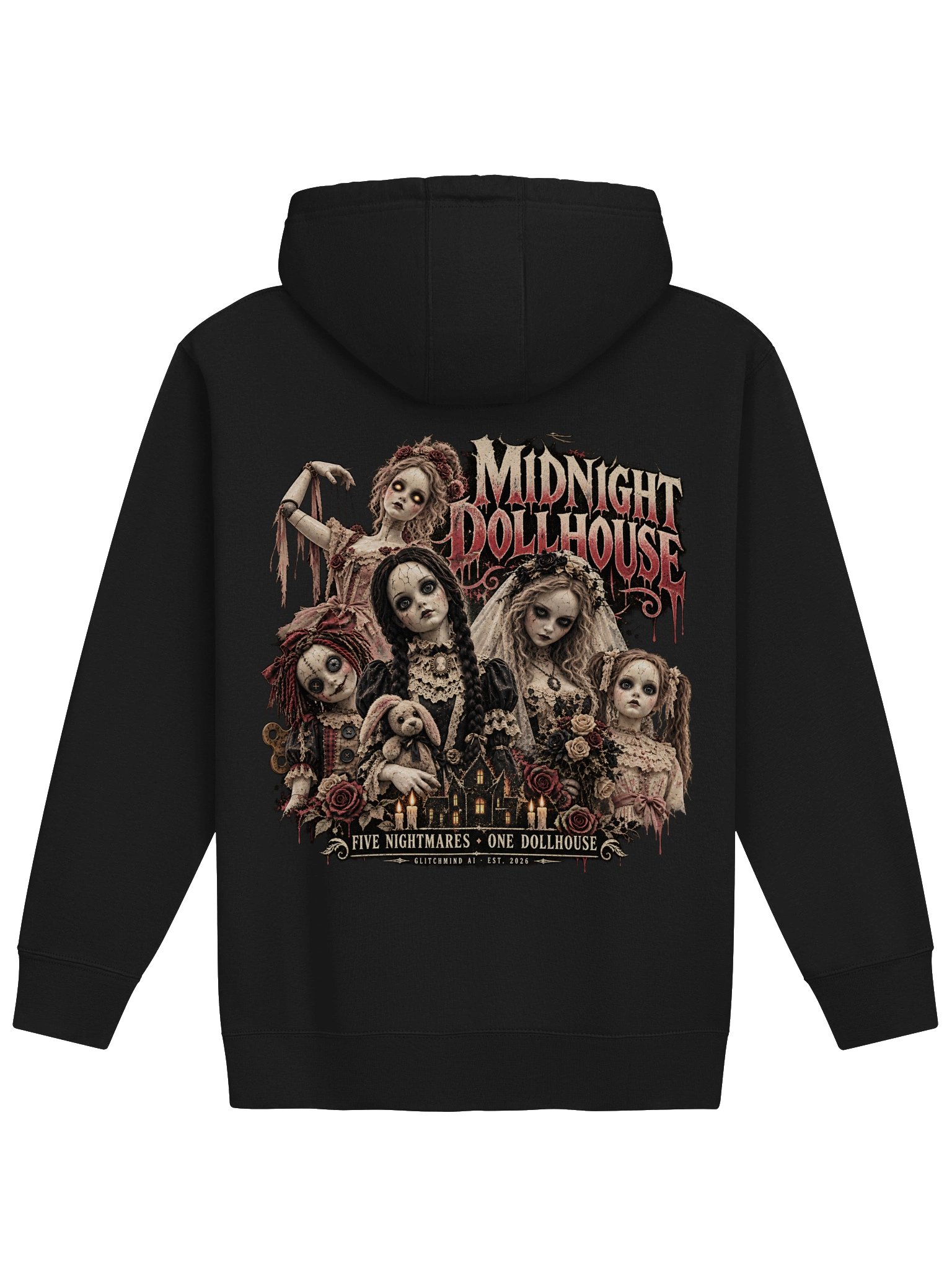 Midnight Dollhouse “Five Nightmares” Back Print Hoodie product image (2)
