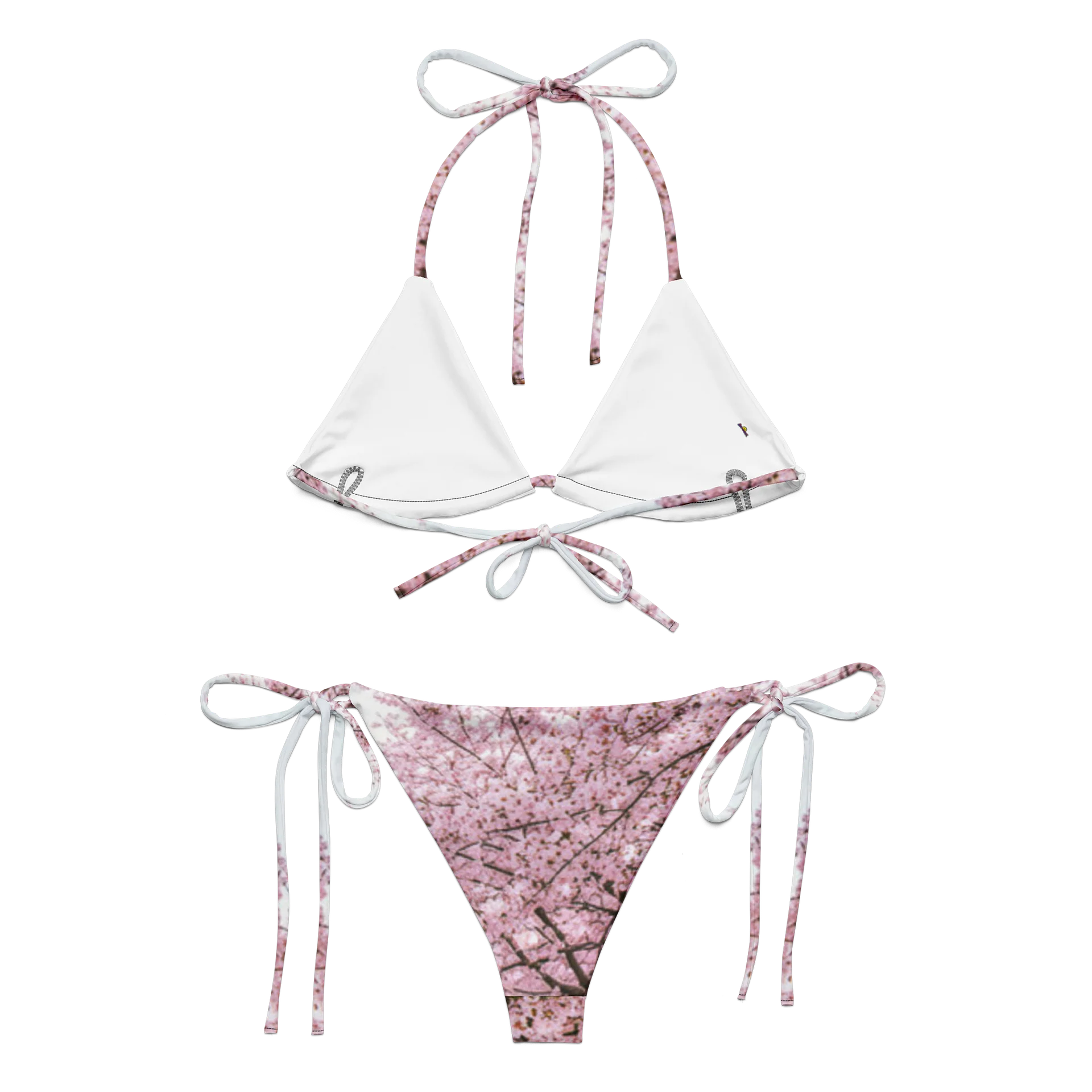 Recycled Cherry Blossom String Bikini Set | Eco-Friendly Swimsuit product image (2)