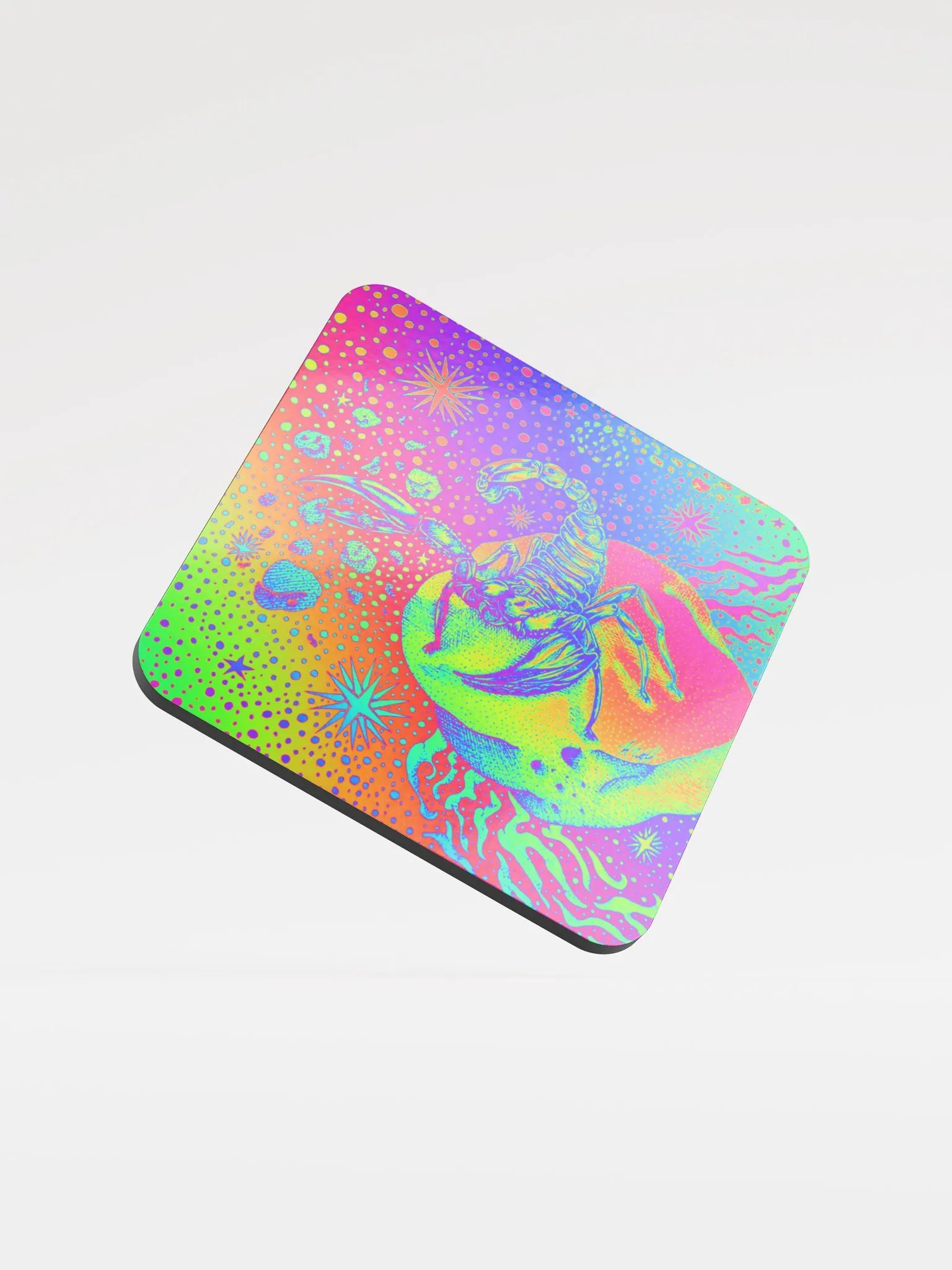 Limited edition Full Rainbow Scorpio Zodiac coaster product image (1)