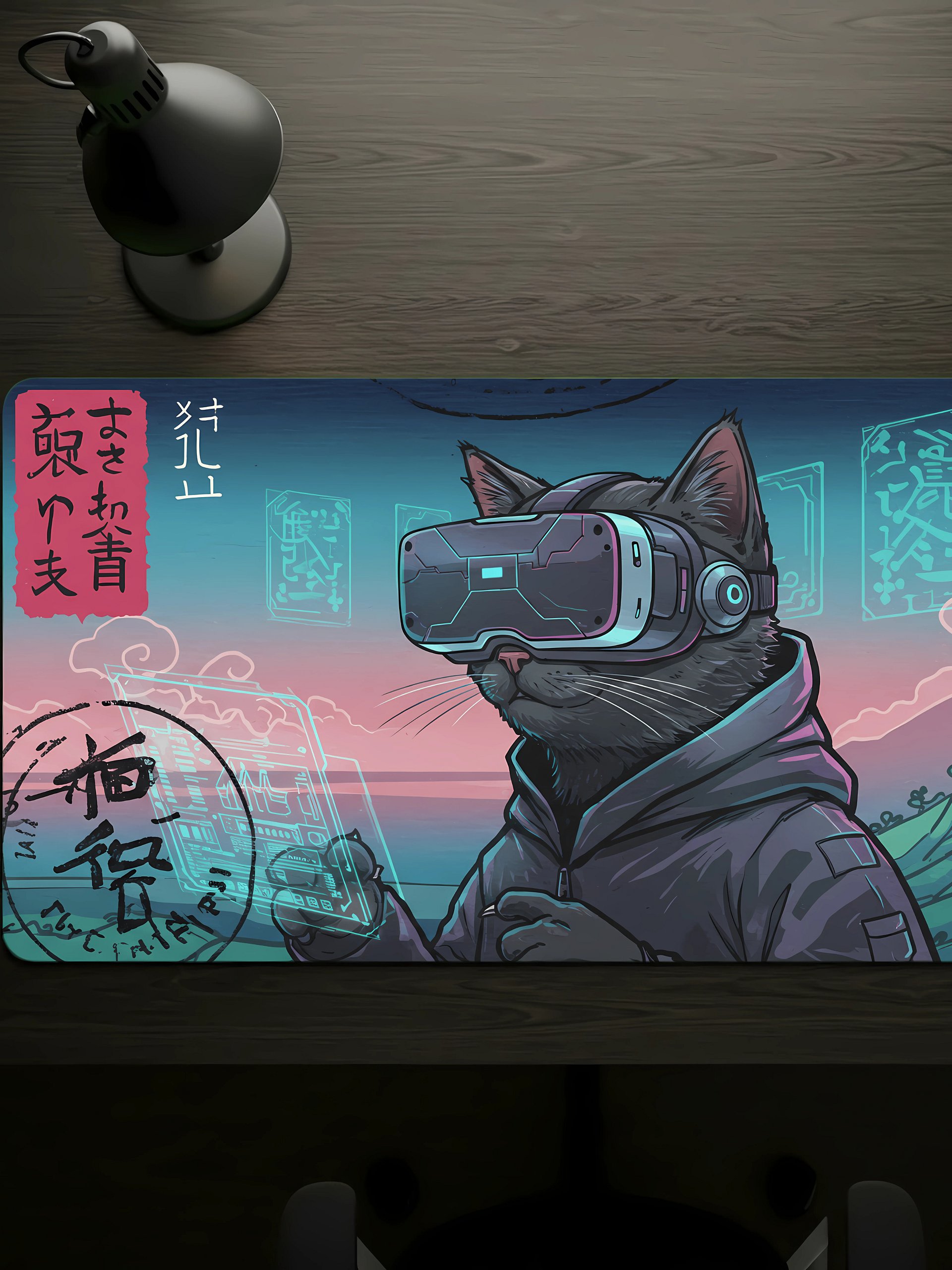 Desk Mat - "hacker Cat" #R2 product image (1)