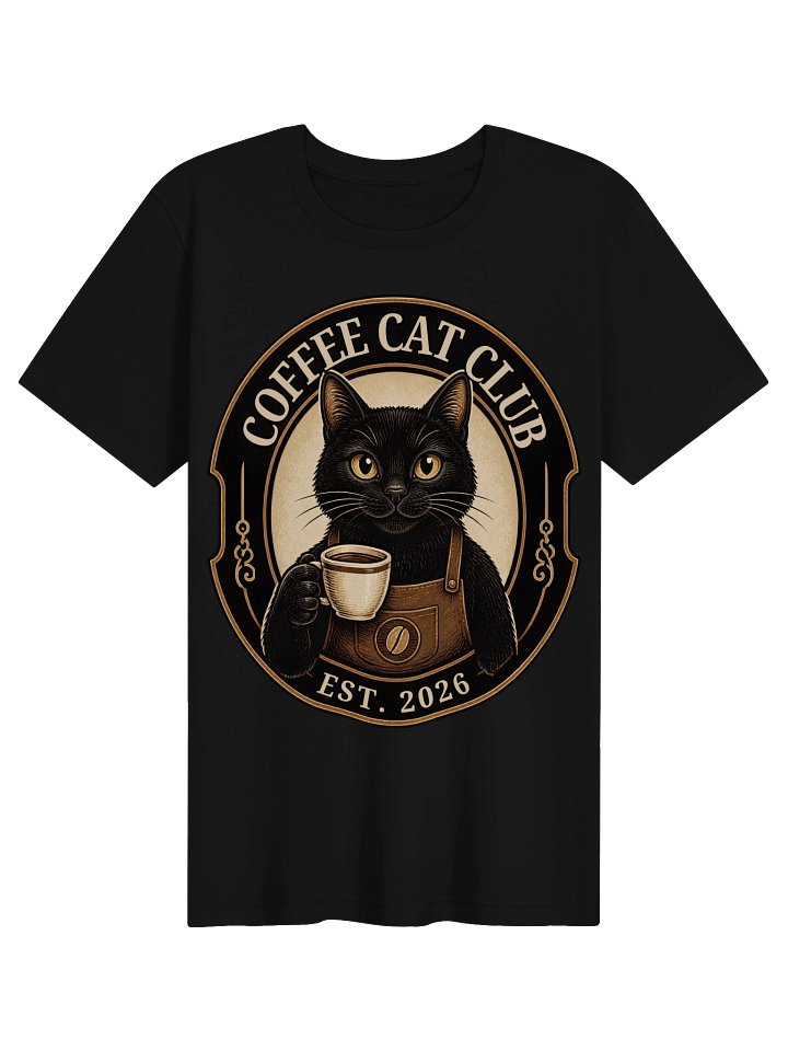 Coffee Cat Club Vintage Black Cat Coffee Logo T-Shirt product image (7)