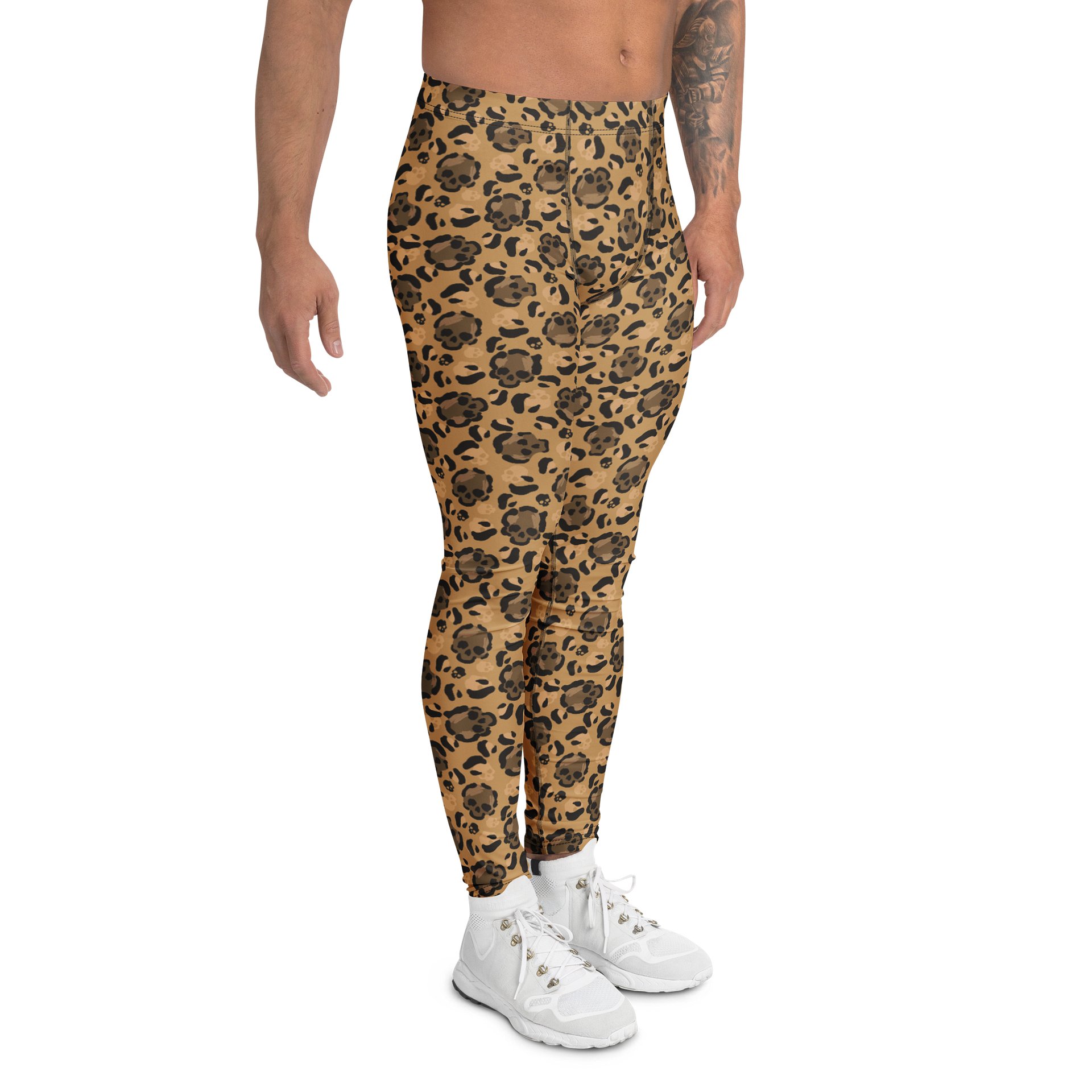 Skulls and Bones Leopard Print Men's Leggings product image (3)