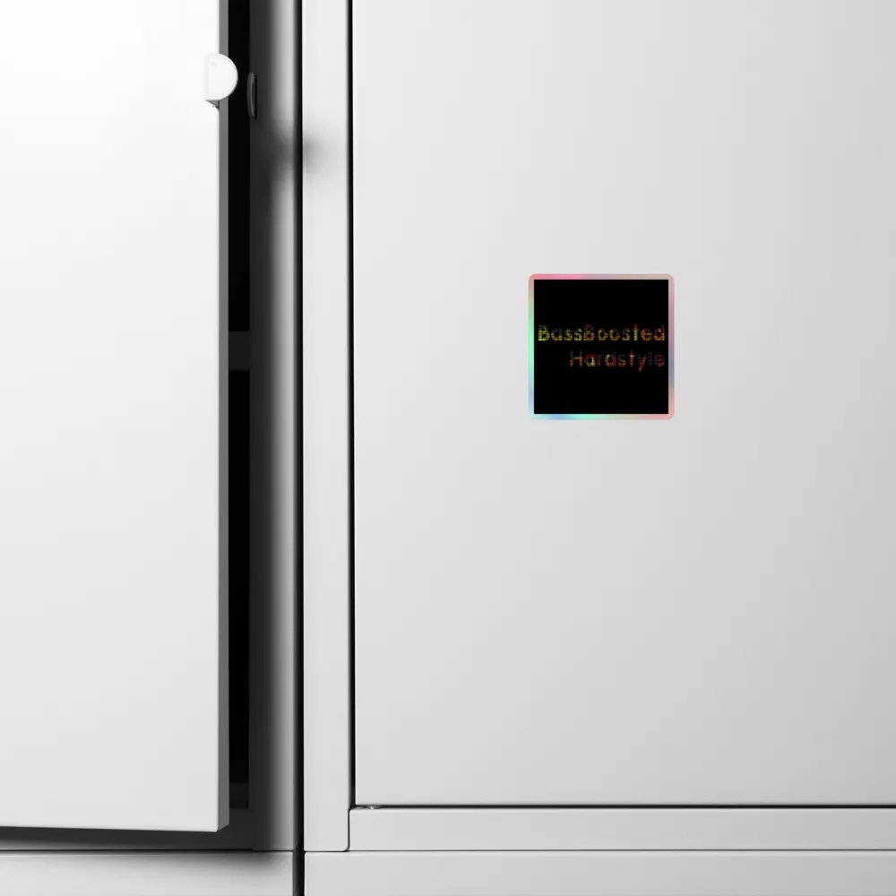 BassBoostedHardstyle Holographic Stickers (Black Background) product image (6)