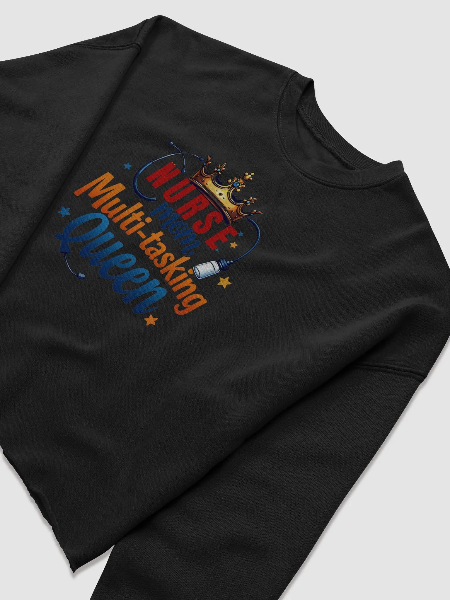 Multi-Tasking Queen ,Nurse mom Crop Sweatshirt product image (20)