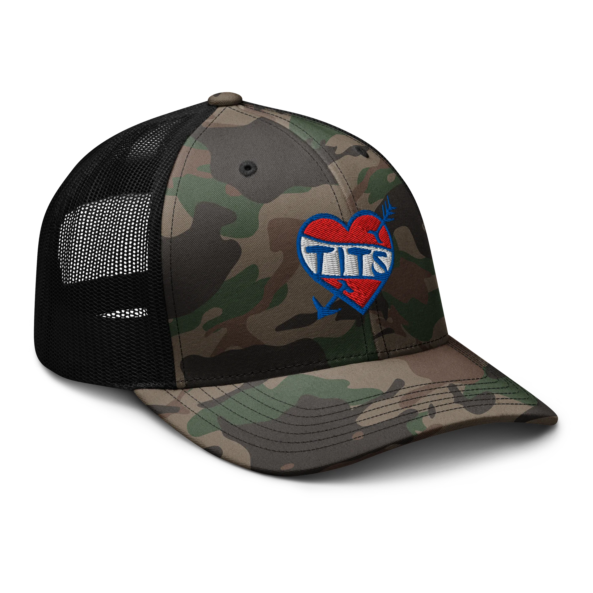 BREAK YOUR HEART Camo Trucker Hat RWB product image (6)