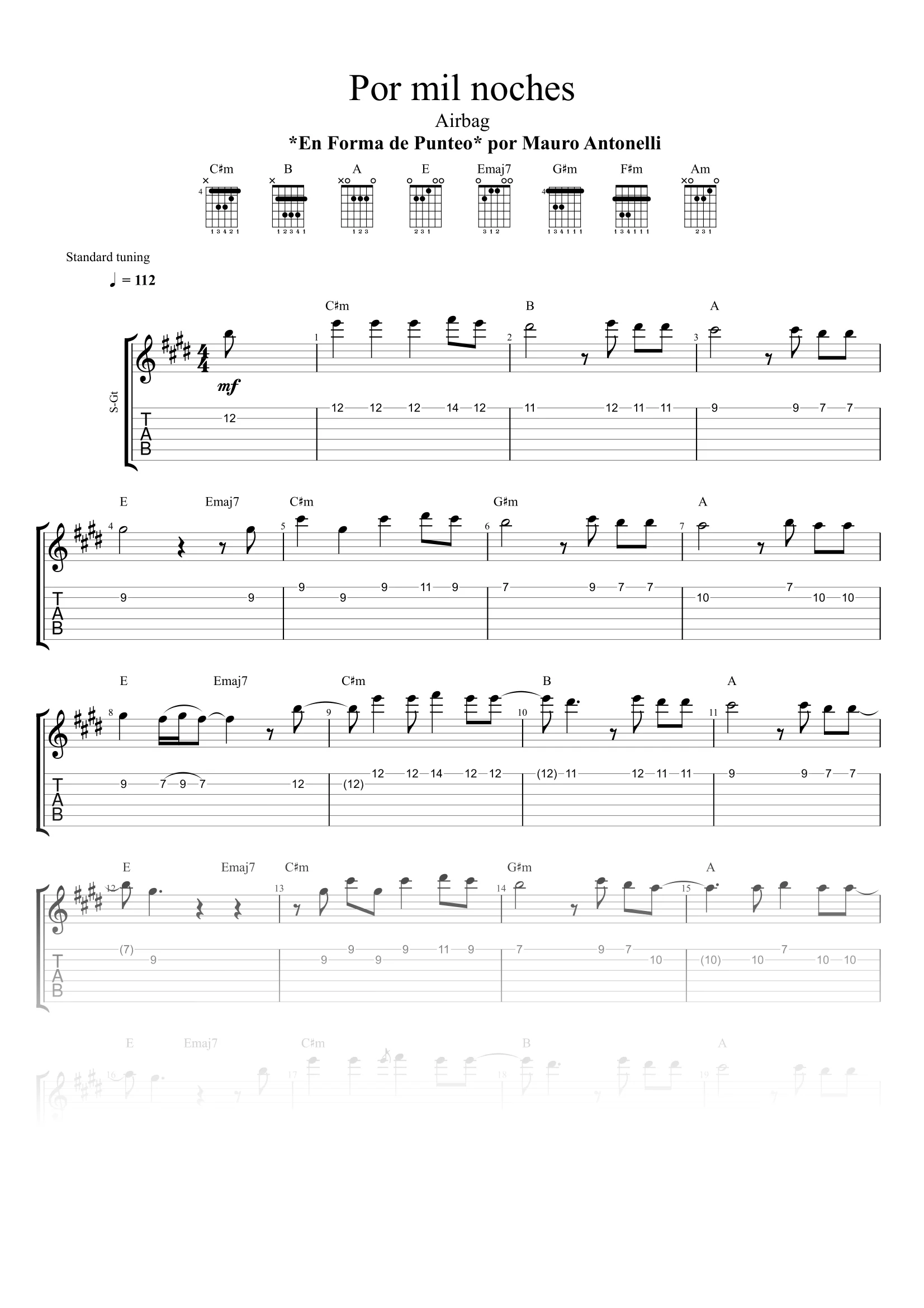 Por mil noches - Partitura + Tabs + Acordes + Pista product image (1)
