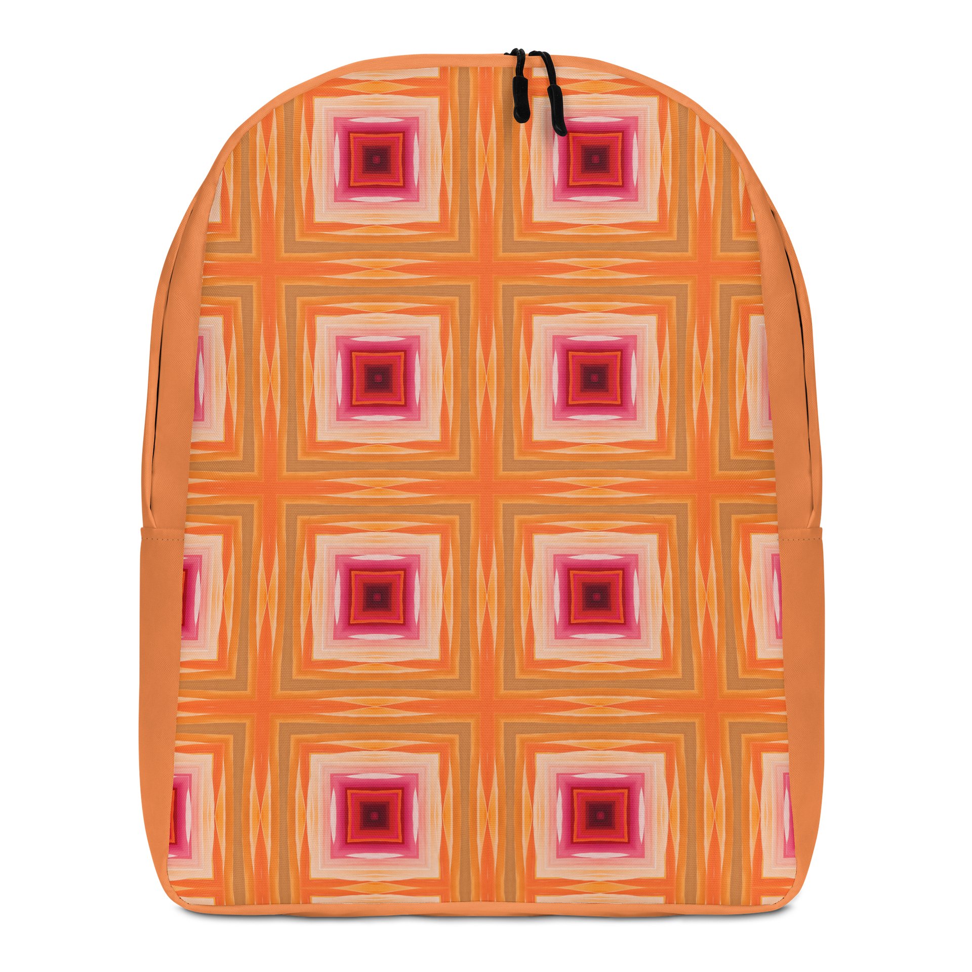 Retro Orange Geometric Backpack Minimal Pattern Everyday Bag product image (1)