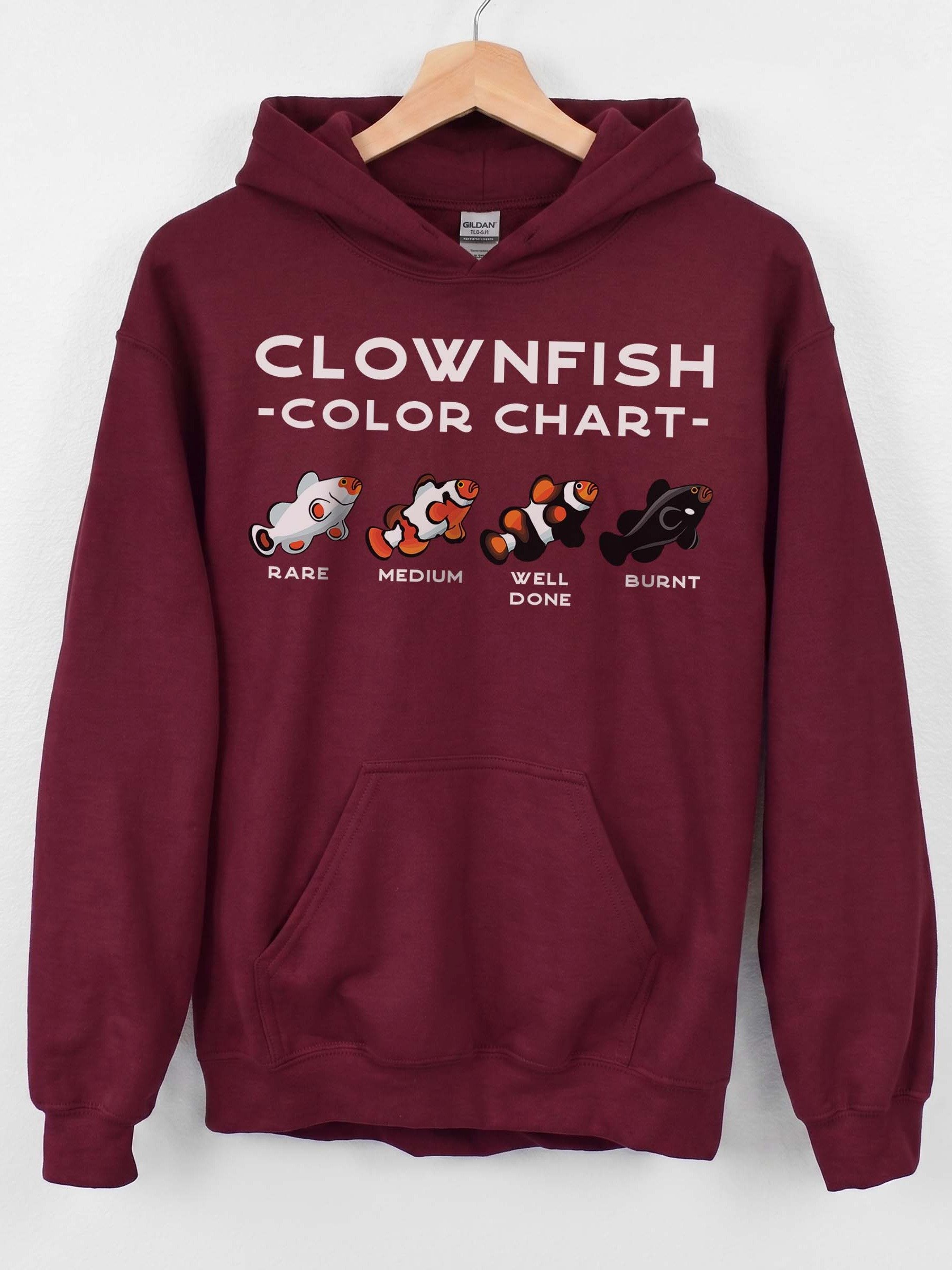 Clownfish Color Chart Hoodie for Reef Aquarium Lovers product image (1)