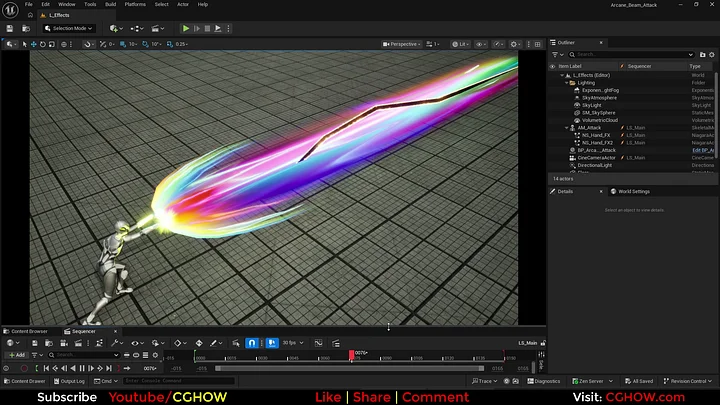 Arcane Beam Attack in Unreal Engine 5 Niagara product image (1)