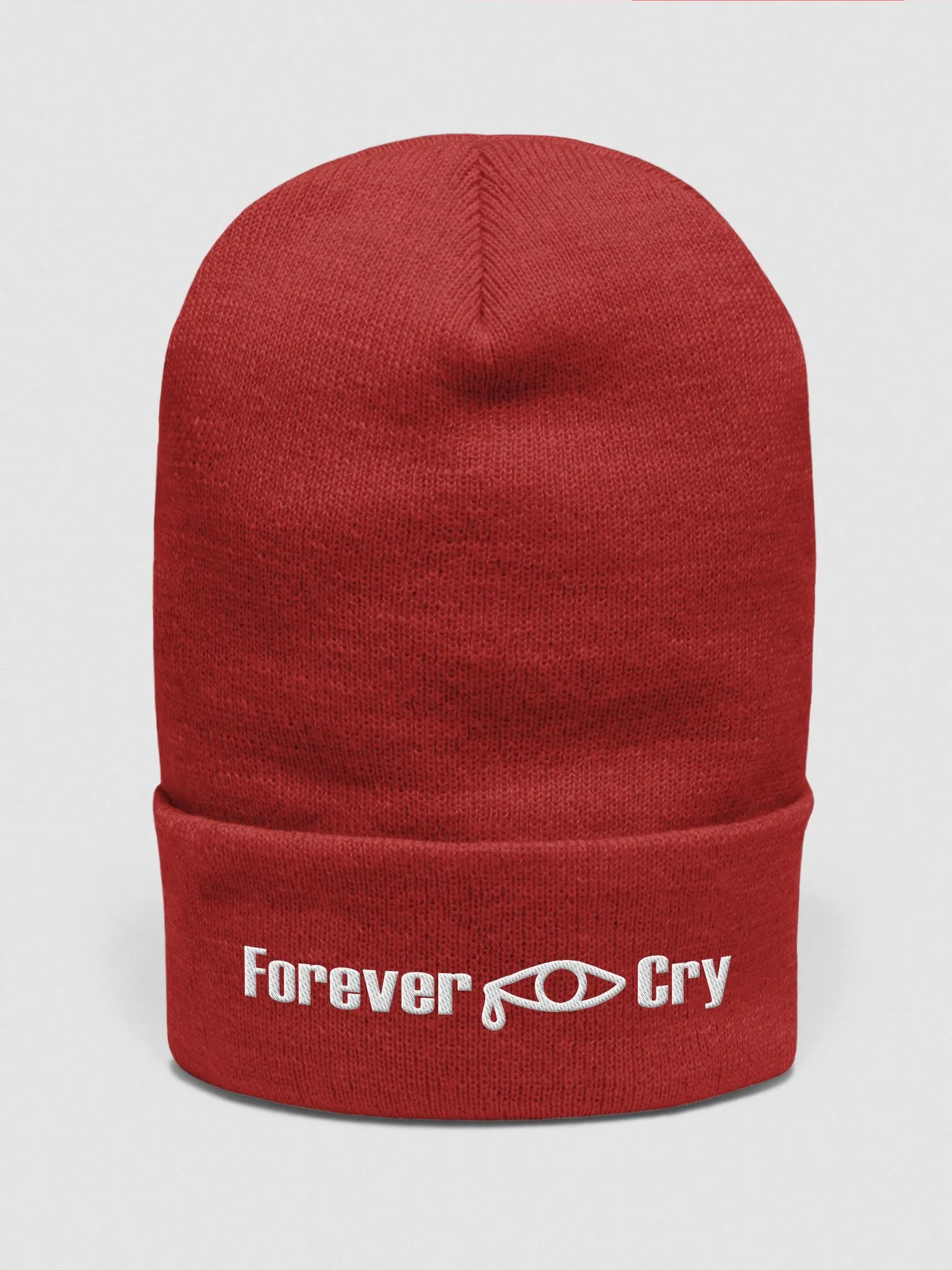 Forever Cry - White #2 - Yupoong Cuffed Beanie product image (1)