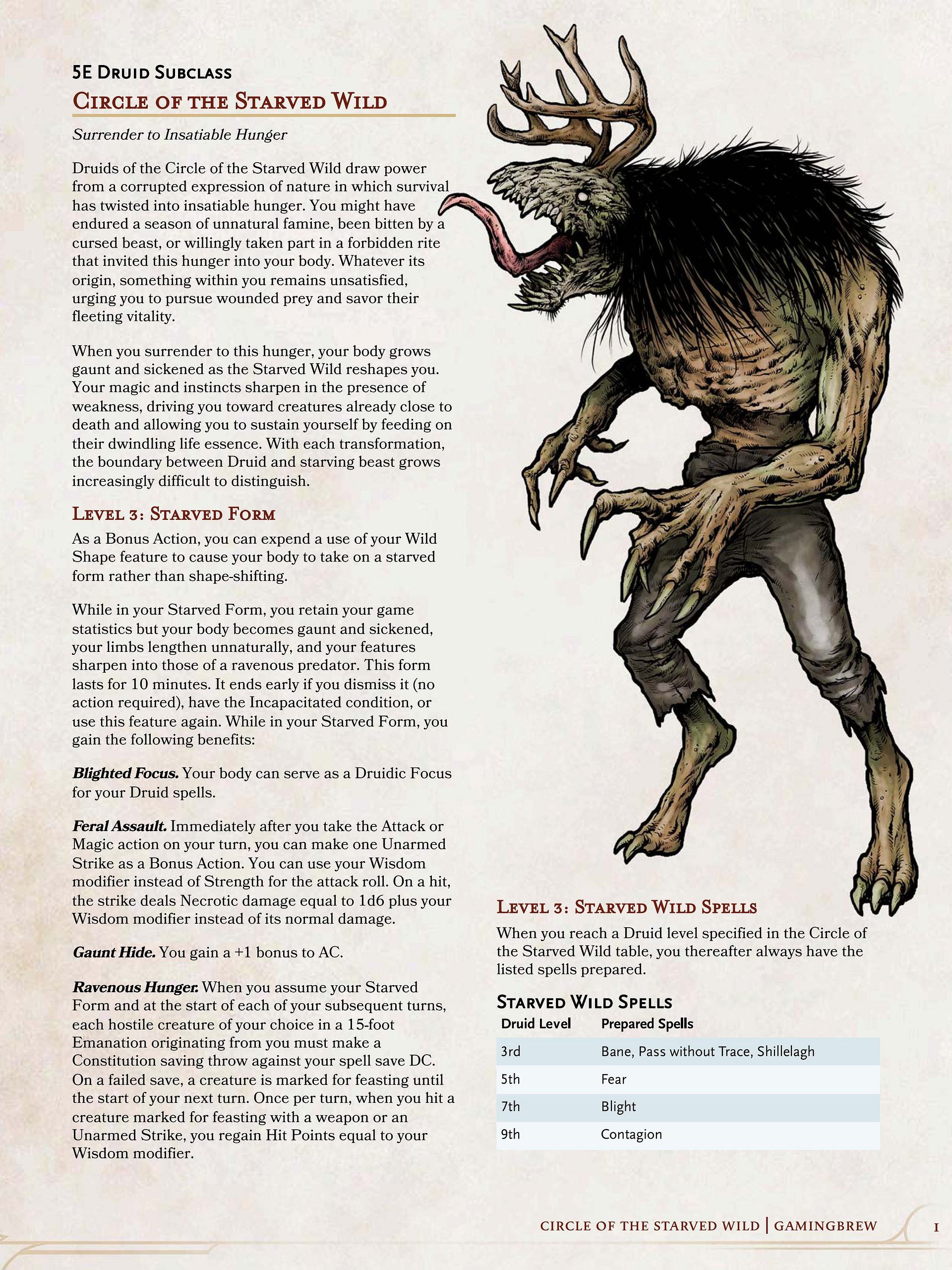 Circle of the Starved Wild | 5.5E Druid Subclass product image (2)