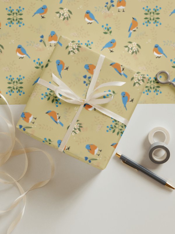 Bluebird Wrapping Paper Set 1 in Tan product image (1)