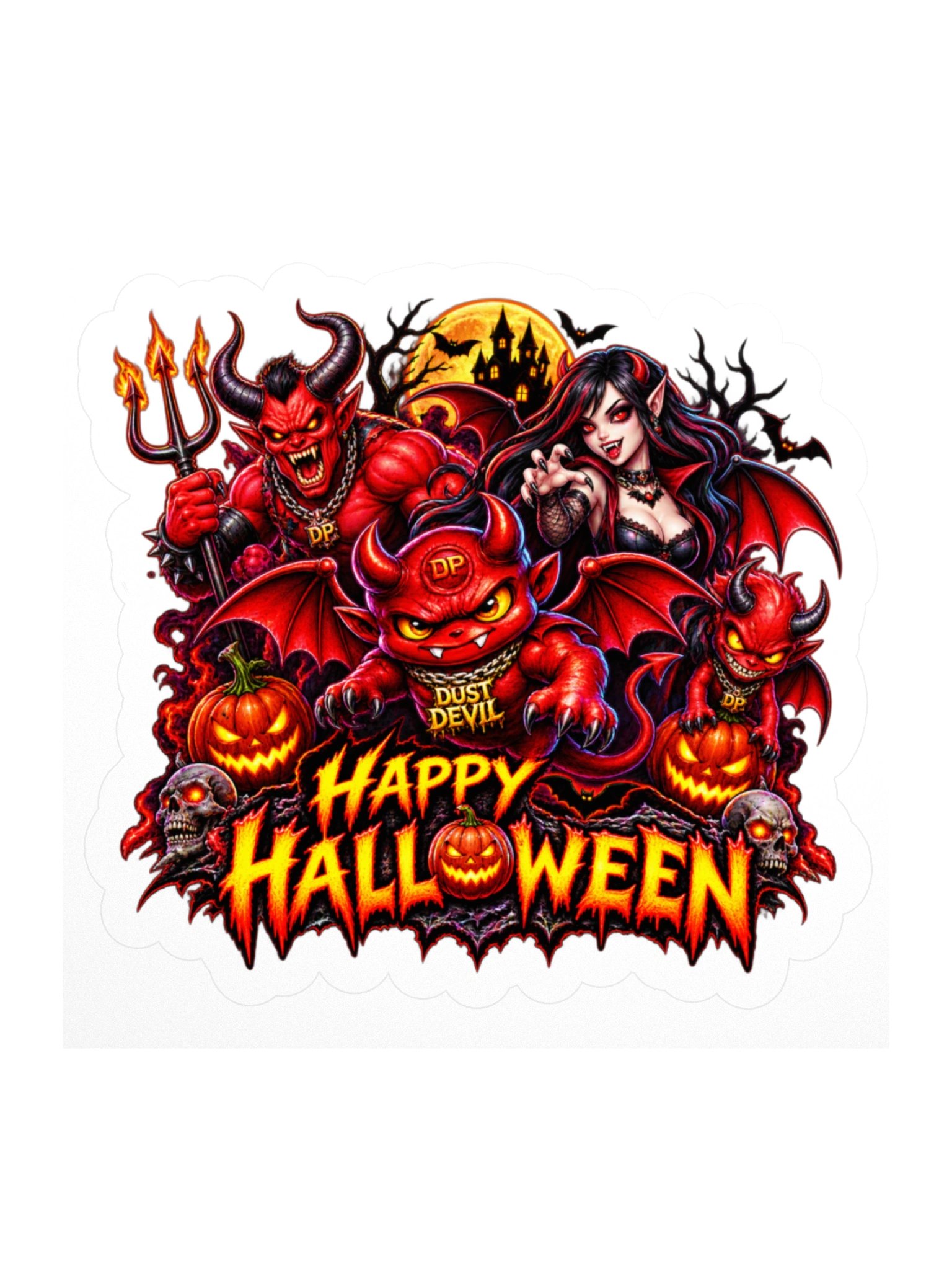 Dust Devil Demons and Vamp Girl 3" x 3" sticker product image (1)