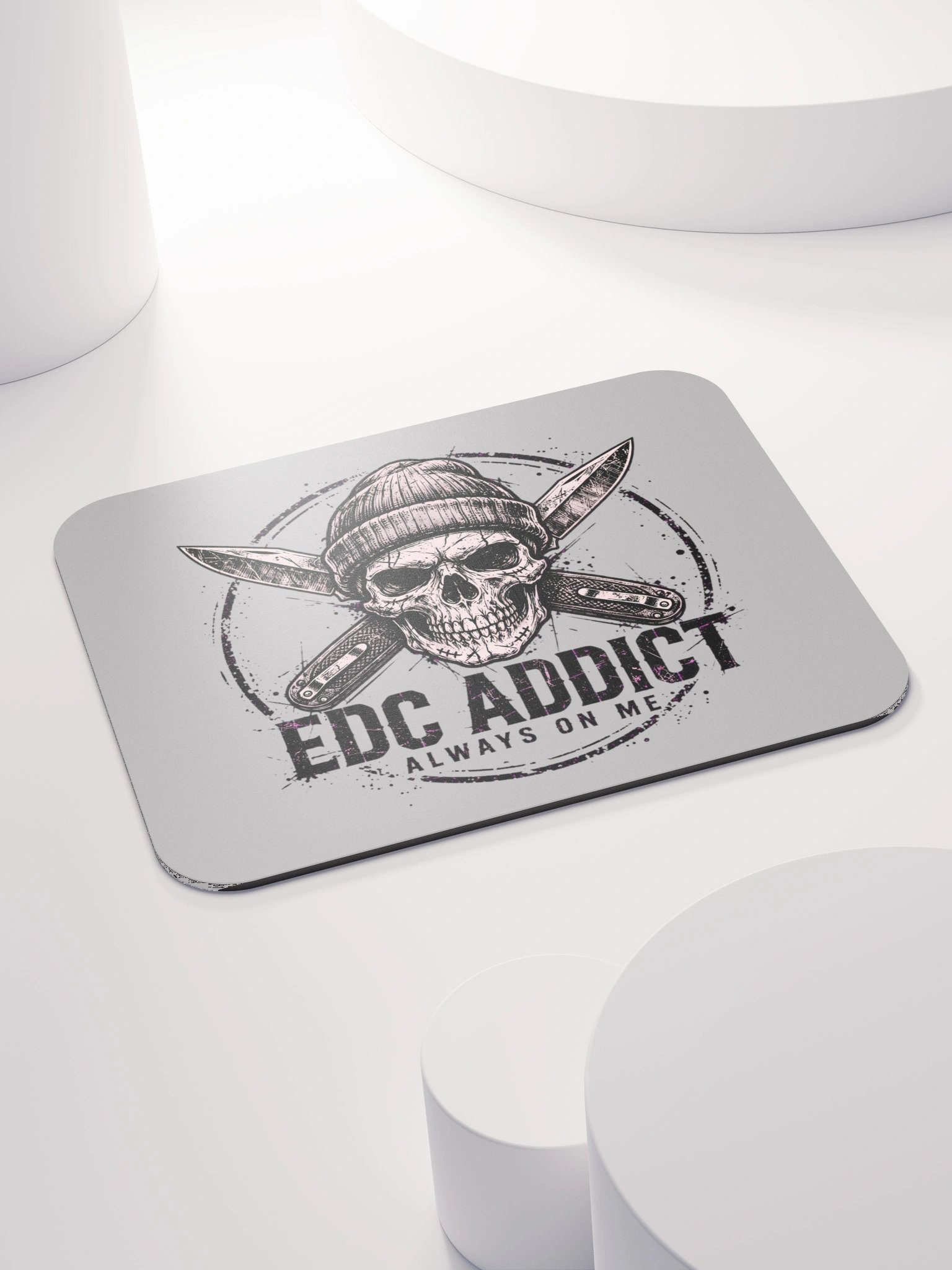 EDC Addict Tactical Desk Mat – Crossed Folding Knives & Skull Mouse Pad product image (4)