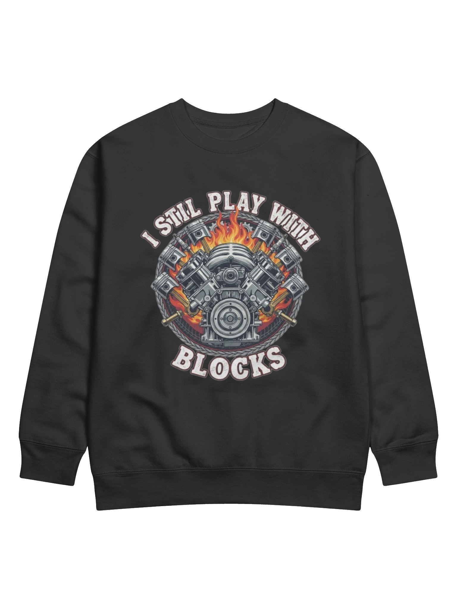 Cotton Heritage Premium Sweatshirt | I Still Play With Blocks | Funny Mechanic Sweatshirt | Engine Builder Crewneck product image (3)