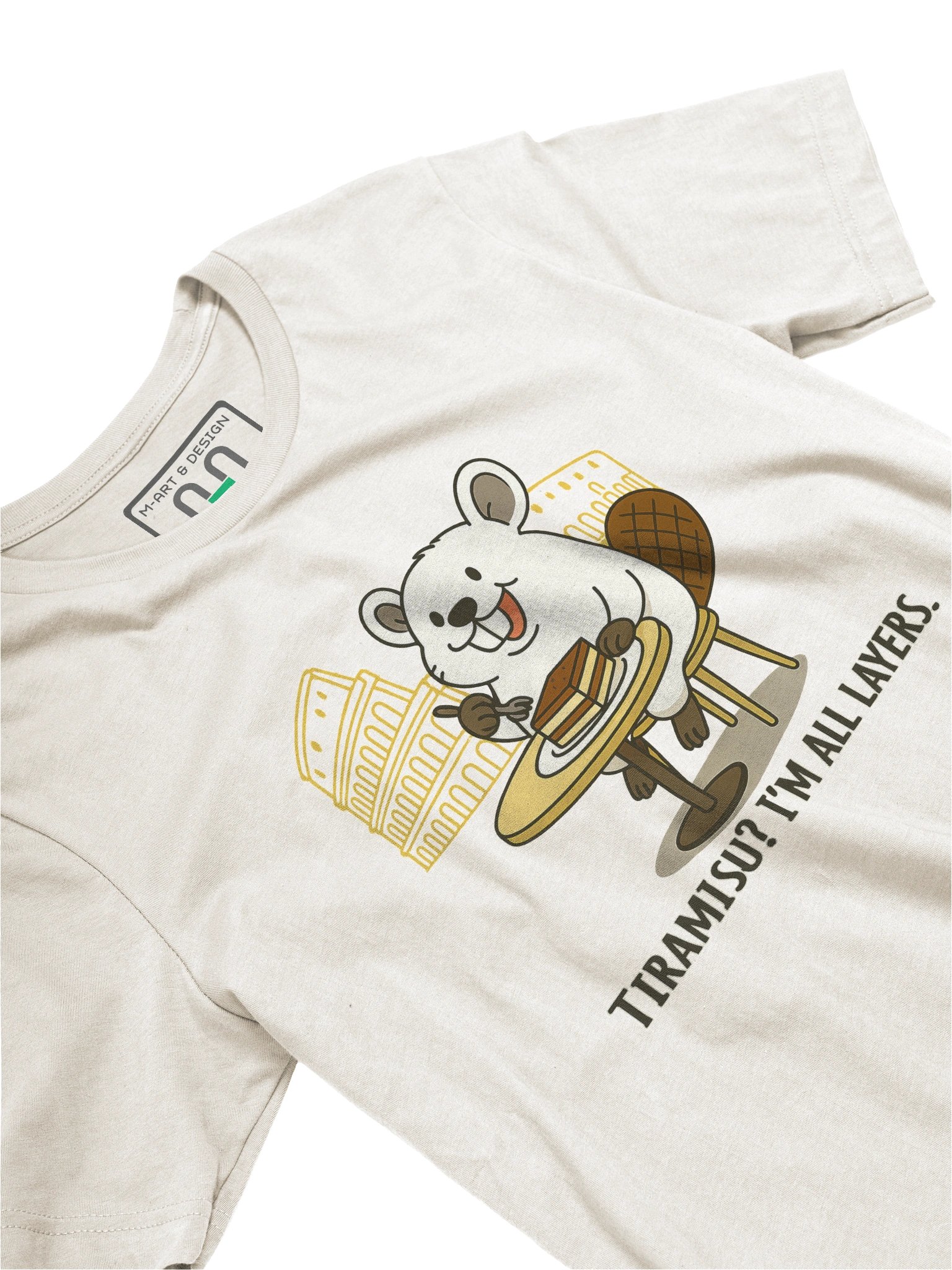 Funny Beaver Tiramisu Shirt – Cute Italy Food Pun Tee with Colosseum – “I’m All Layers” | art.4uand.me product image (2)
