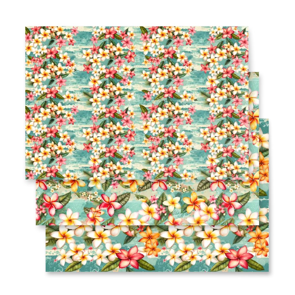 Tropical Christmas Floral Waves Wrapping Paper product image (4)