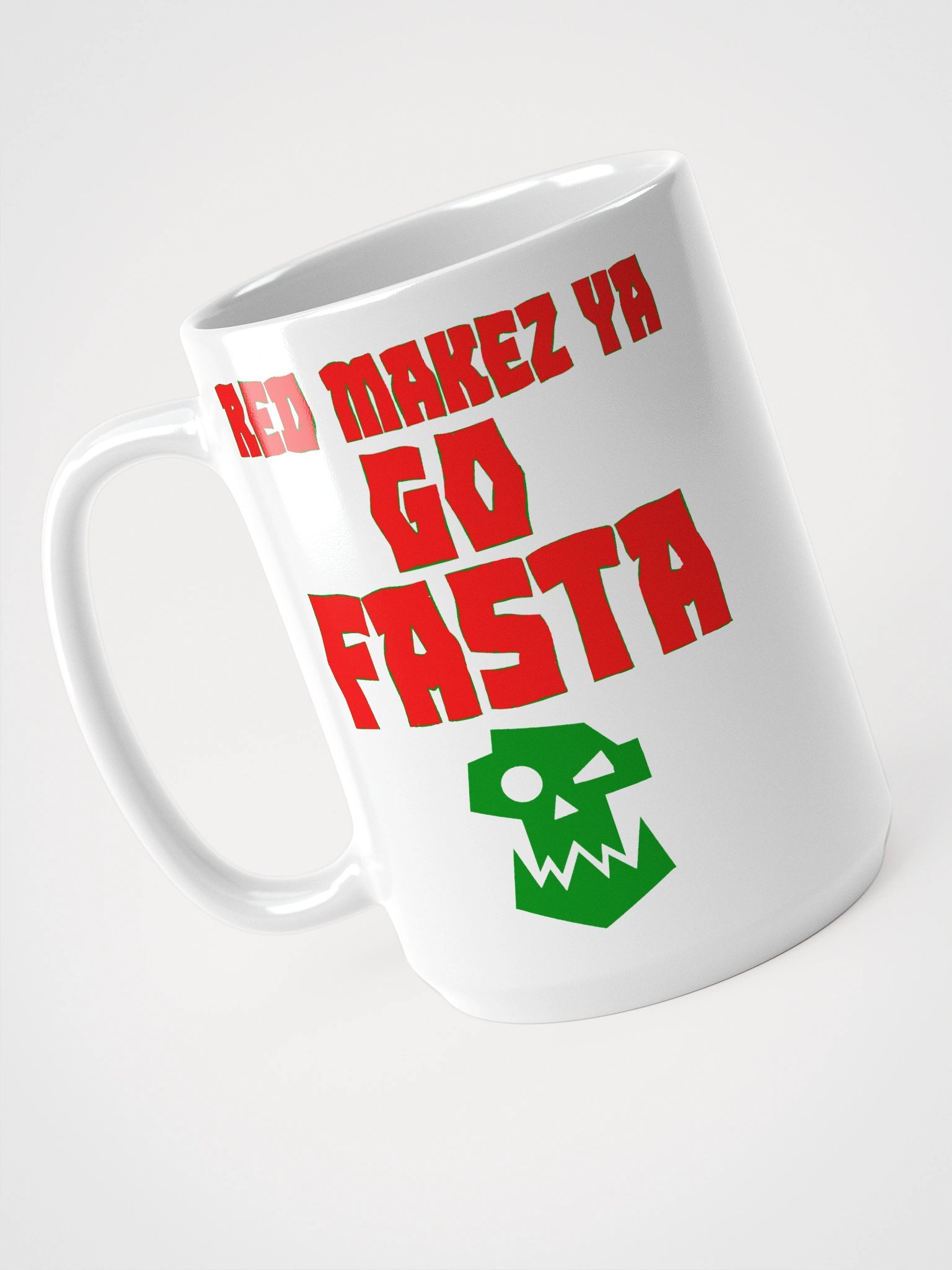 Red Makez Ya Go Fasta Ork Skull Mug product image (4)