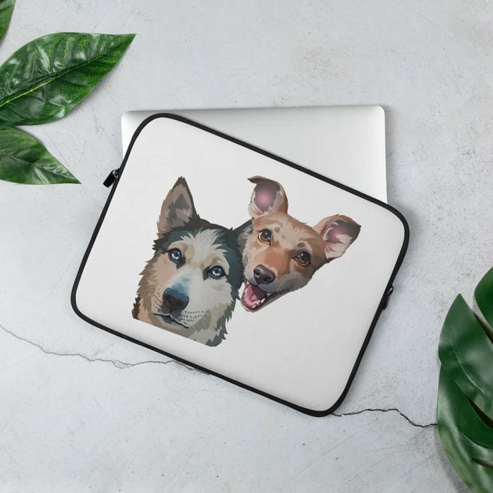 Luna and Mango Laptop Sleeve White product image (2)