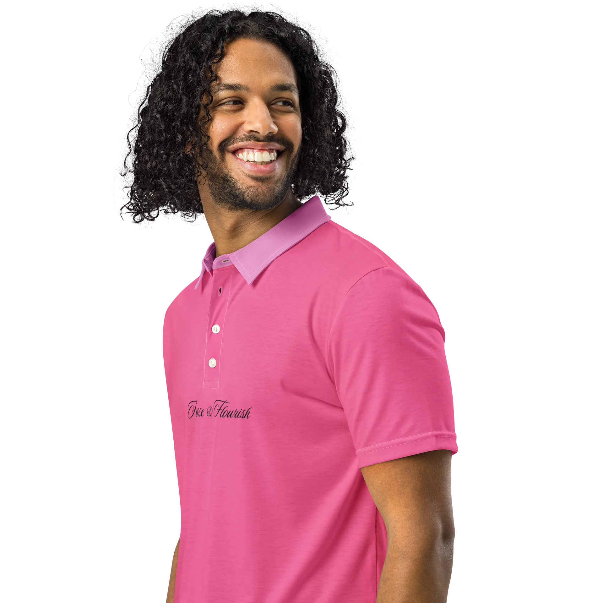 F&F Script Bubble Gum Slim Fit Polo Shirt product image (2)