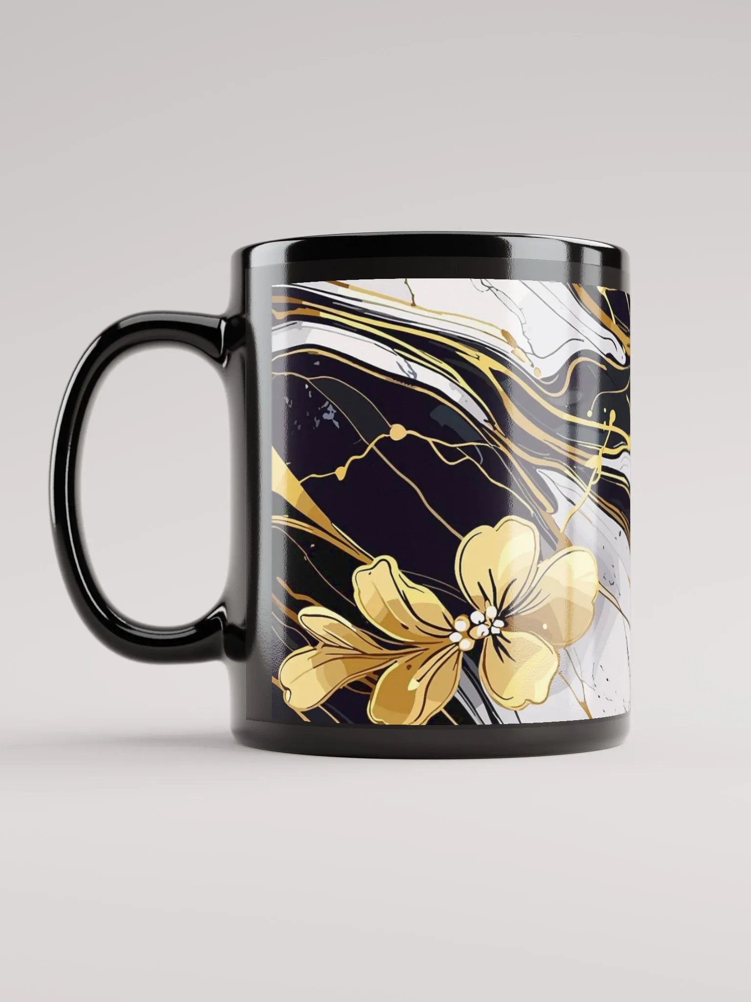 Elegant Flow Black Marble Mug product image (6)