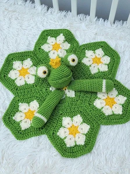 Frog Lovey Crochet Pattern Baby Security Blanket Comforter PDF Pattern - Crafting Happiness product image (3)