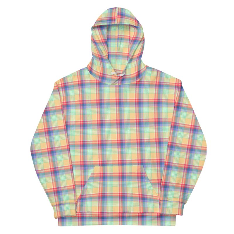 Bright Pastel Plaid Hoodie product image (6)