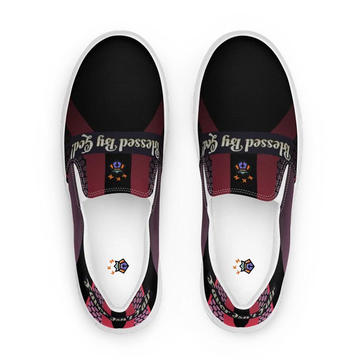 BBG Diamond Cross Black and Purple Men's Slip Ons product image (1)