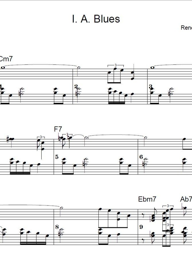 I. A. Blues - ModJazz - Piano sheet music product image (1)