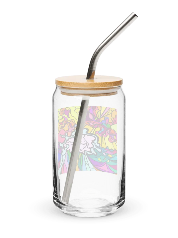 Vibrant Glass Can: A Fusion of Art and Function - Wave at Sunset product image (12)