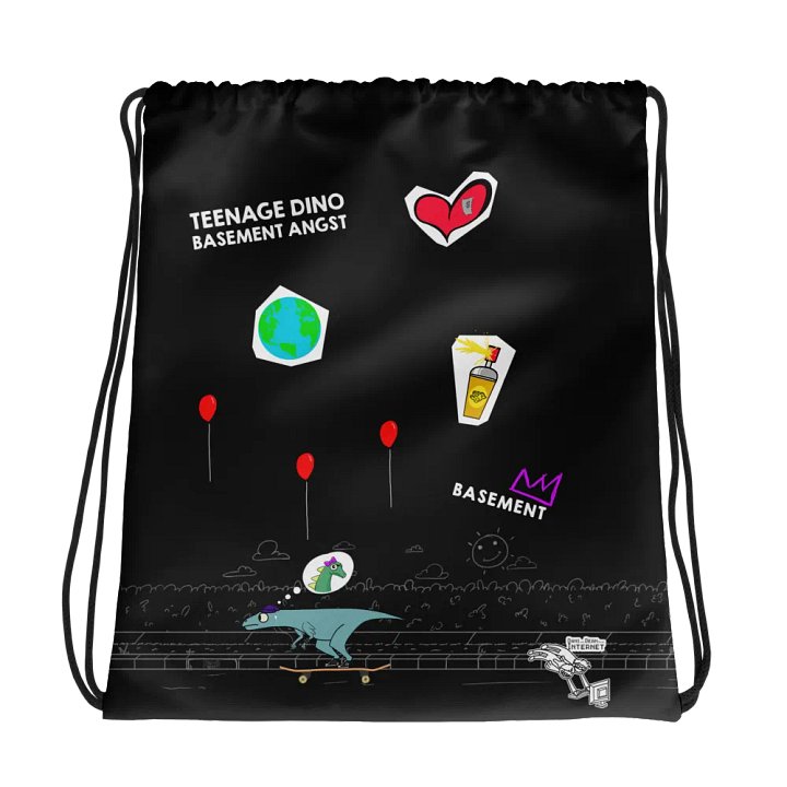 Teenage Basement Dino Angst Drawstring Bag product image (1)