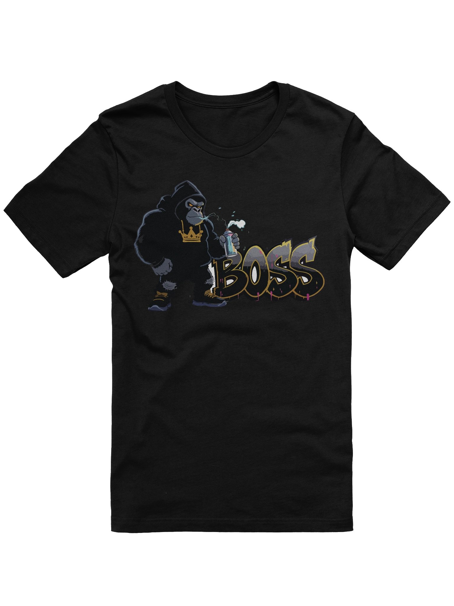 Gorilla Boss Crown Spray Paint T-Shirt - Unisex T-Shirt – Premium Printed T-Shirt for Everyday Casual & Streetwear product image (1)