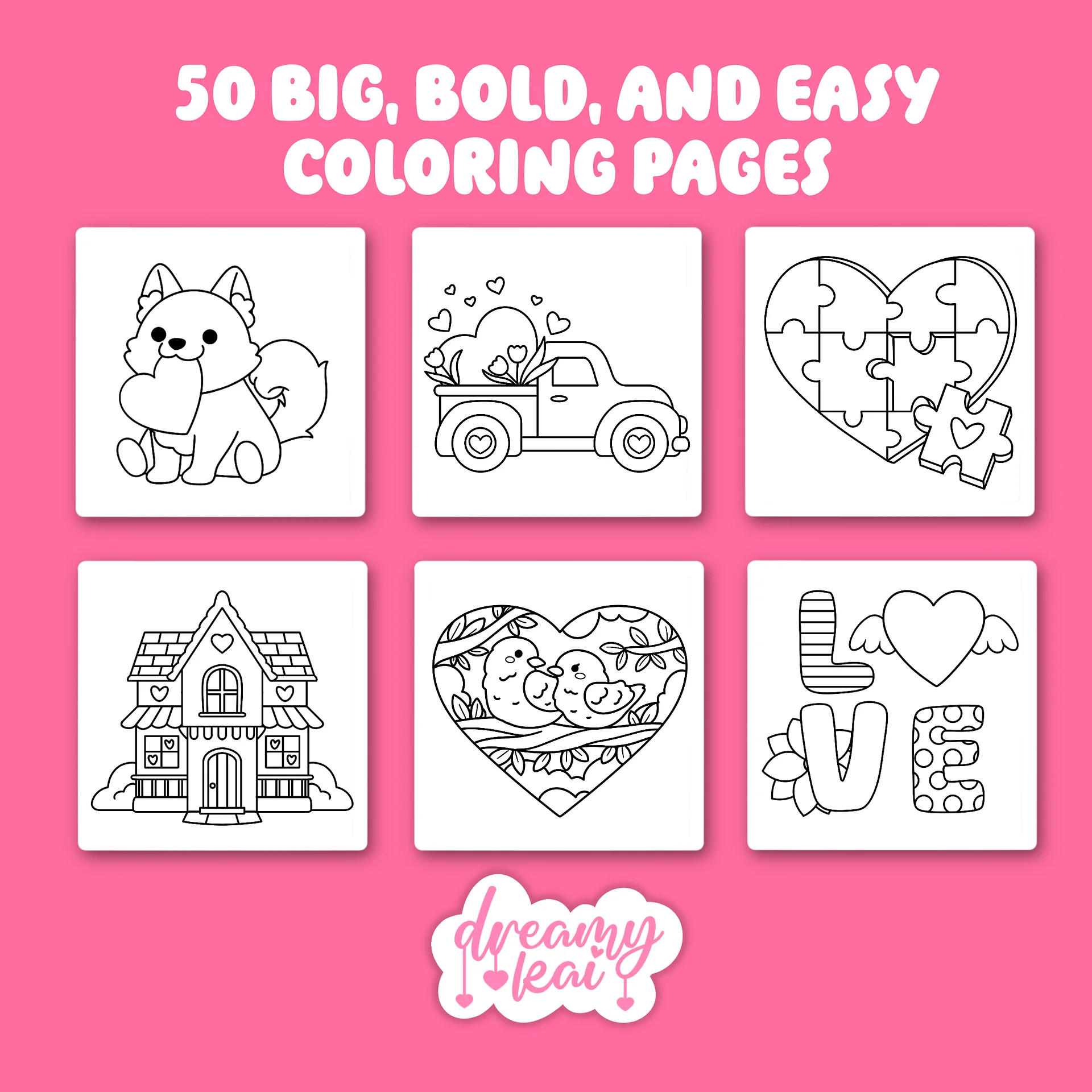 Digital Coloring Book - Love in the Air product image (2)