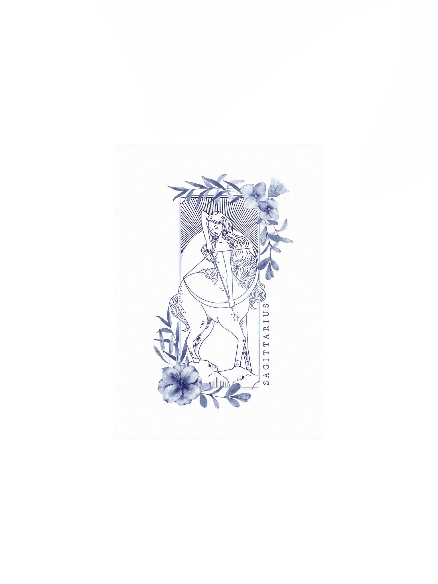 Sagittarius Blue Line Art Zodiac Print product image (3)