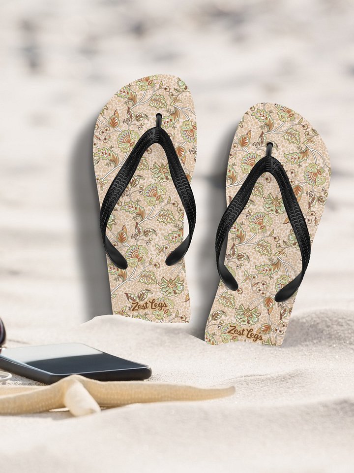 Flip flops "Elegant Neutral Beige Chintz" product image (1)