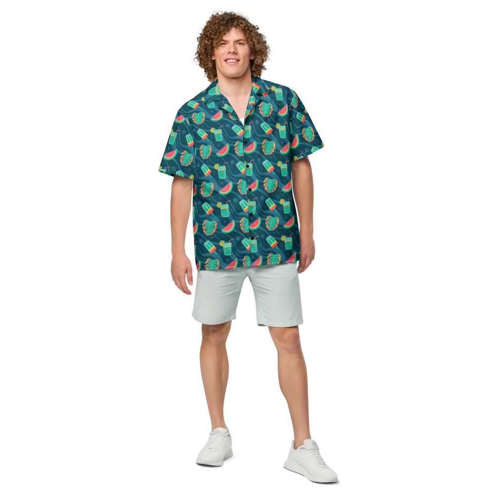 Summer Watermelon Cocktail Hawaiian Shirt product image (4)
