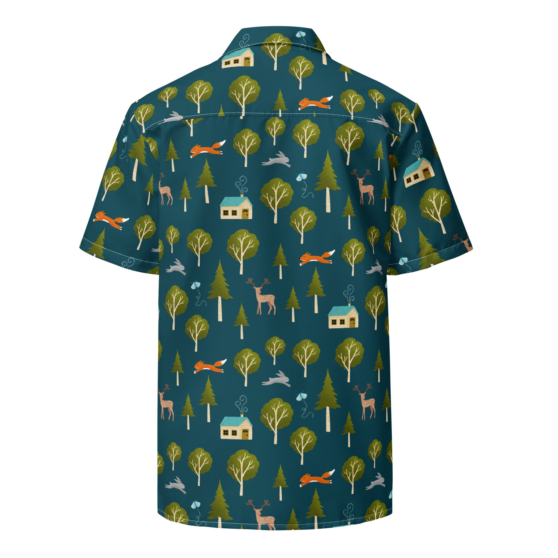 Cozy Cabin and Forest Animals Hawaiian Shirt product image (2)